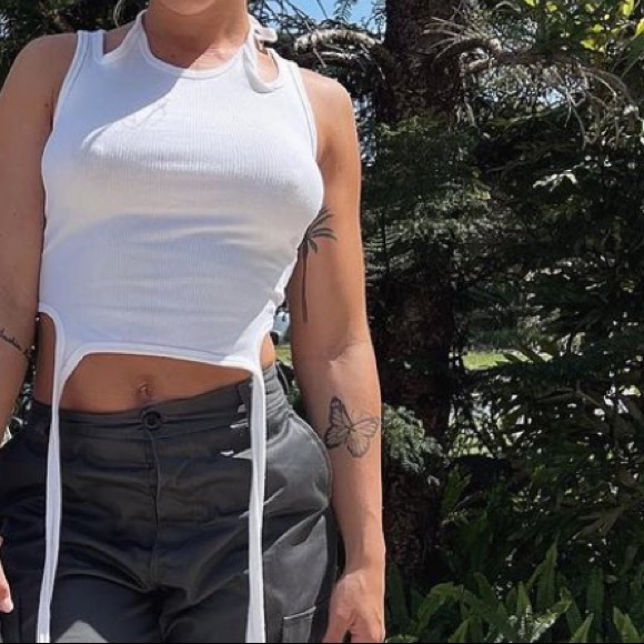 Dion Lee Tops - DION LEE DOUBLE TIE JERSEY HALTER